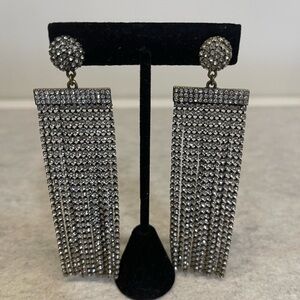 BaubleBar Silver Crystal Fringe Earrings 💕